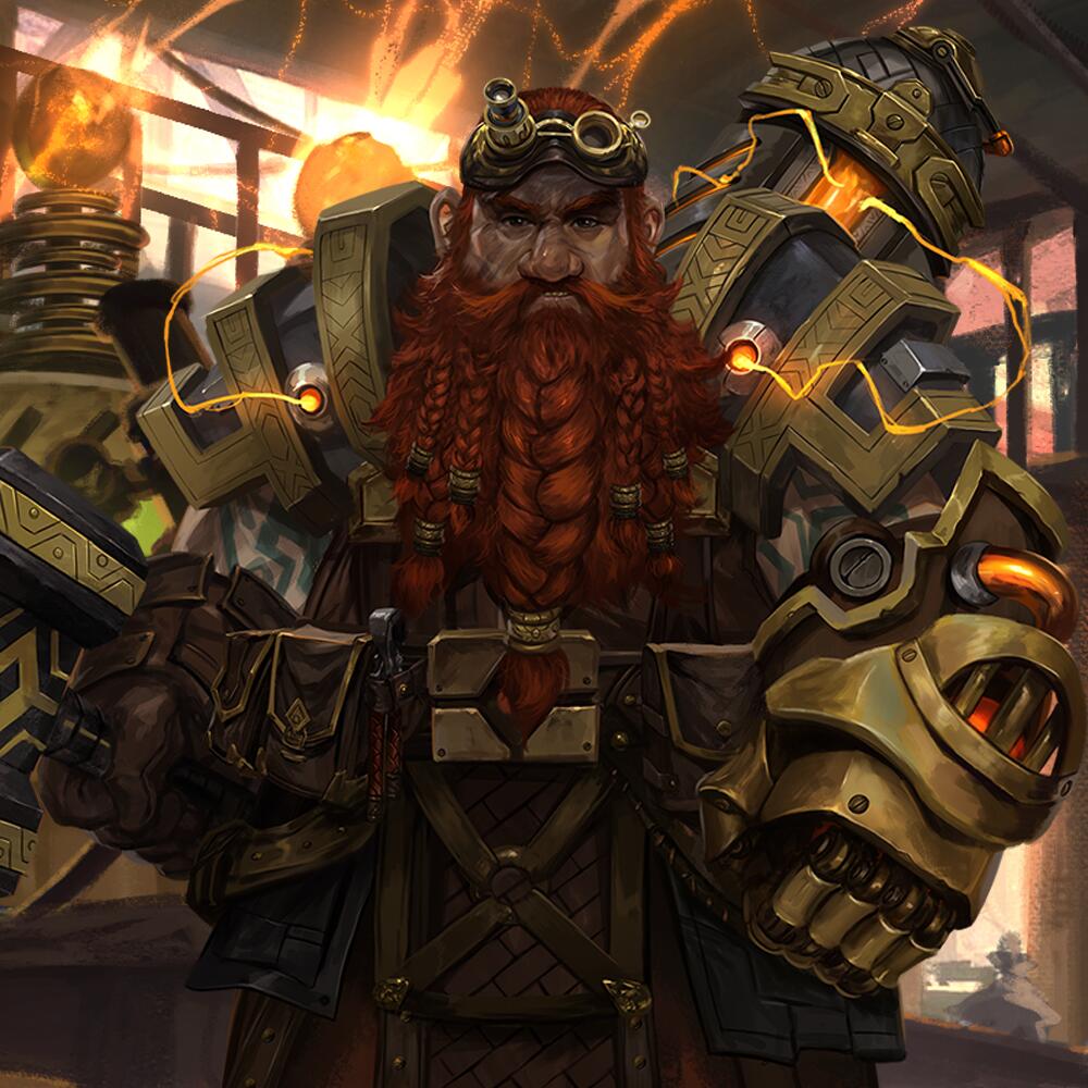 Dwarven Artificer in Workshop