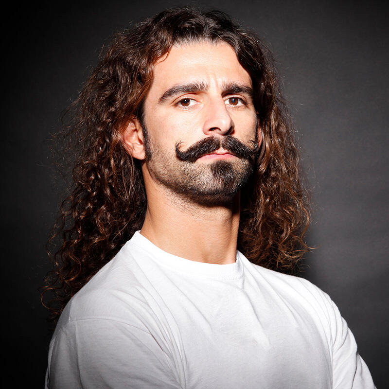 Hansome bearded man thinking.